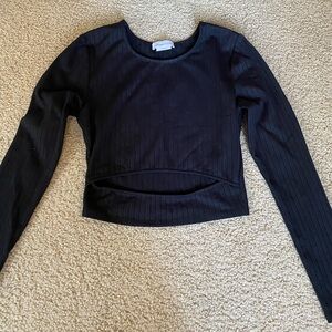 Lovers + Friends Black crop long sleeve